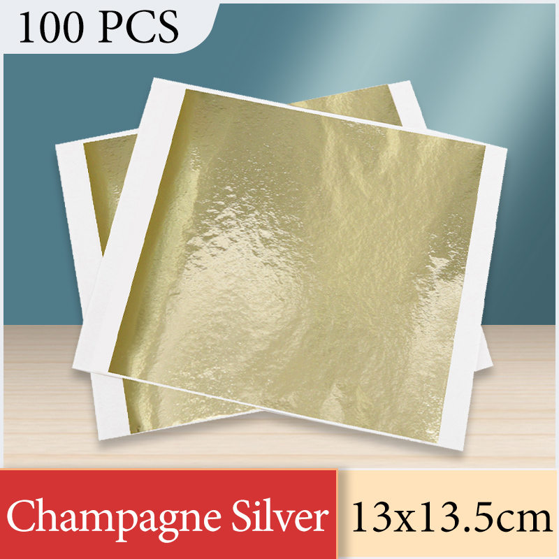 Office Furniture Equipment - 13x13.5cm Champagne Silver Foil Paper Gold